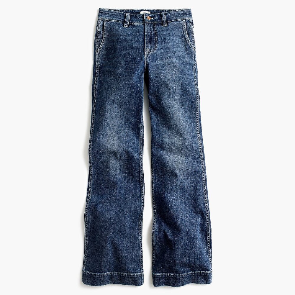 J. Crew Women's Flare Jeans in Dark Blue Denim